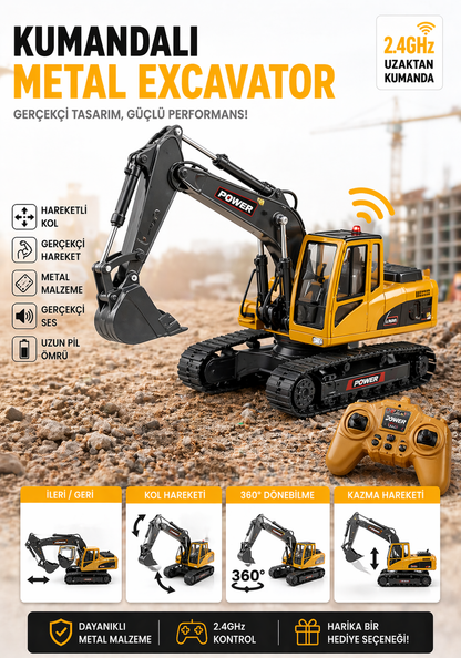 Metal Işıklı Sesli Full Fonksiyon Kepçe